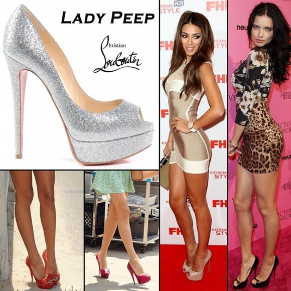 Christian Louboutin White Lady Peep Swarovski Crystal Custom Pumps - Picture 11 of 11